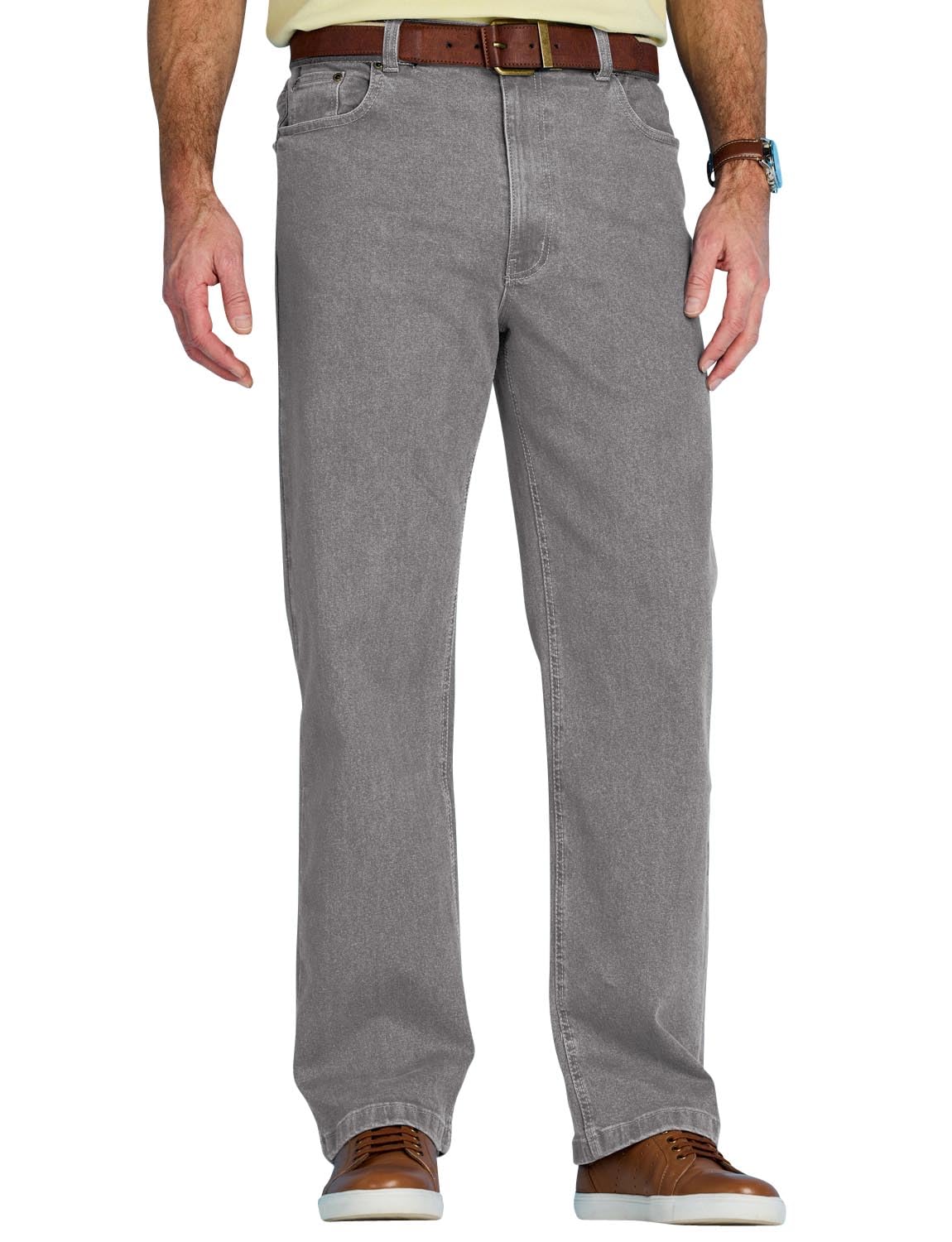 Chums Men's Charcoal Denim Jean In Stretch Fabric Side Elasticated Waistband For Comfort Stonewash Finish 46W / 29L