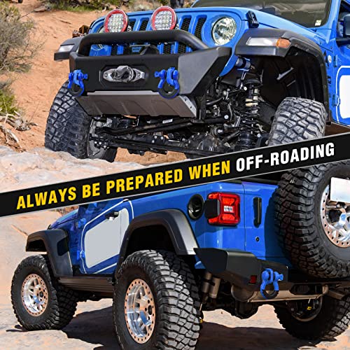 Image of Nilight 2 Pack 3 /4 inch D-Ring Shackle with 7 /8 inch Screw Pin 41,887lbs Break Strength, Heavy Duty Off Road Recovery with Isolators Washers for Use with Tow Strap, Winch, Off-Road Jeep Truck Vehicle