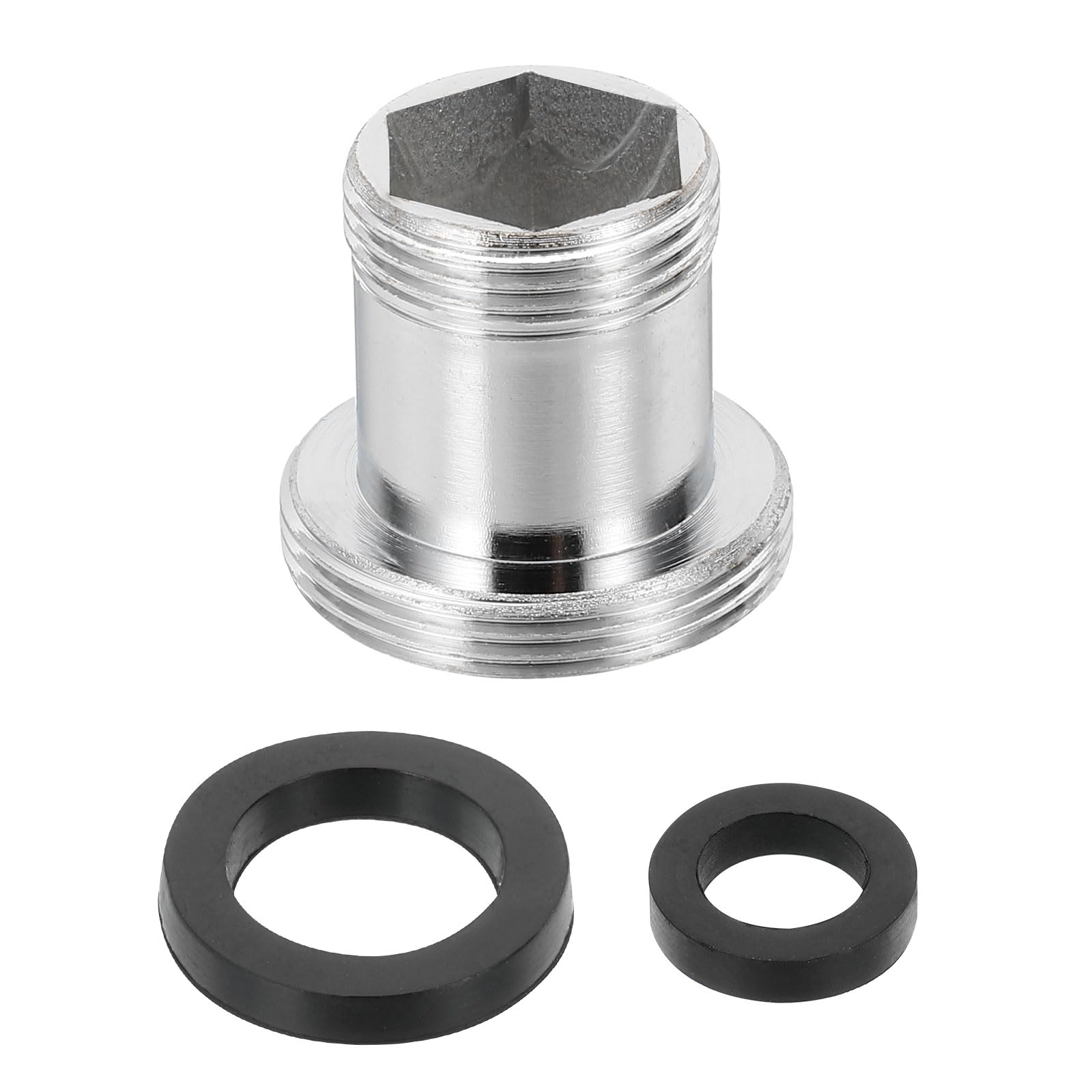 sourcing map Faucet Aerator Adapter, M16 Male to M22 Male Brass Faucet Adapter with Washer for Kitchen Bathroom Sink Water Filter Kit Connection, 20mm Length
