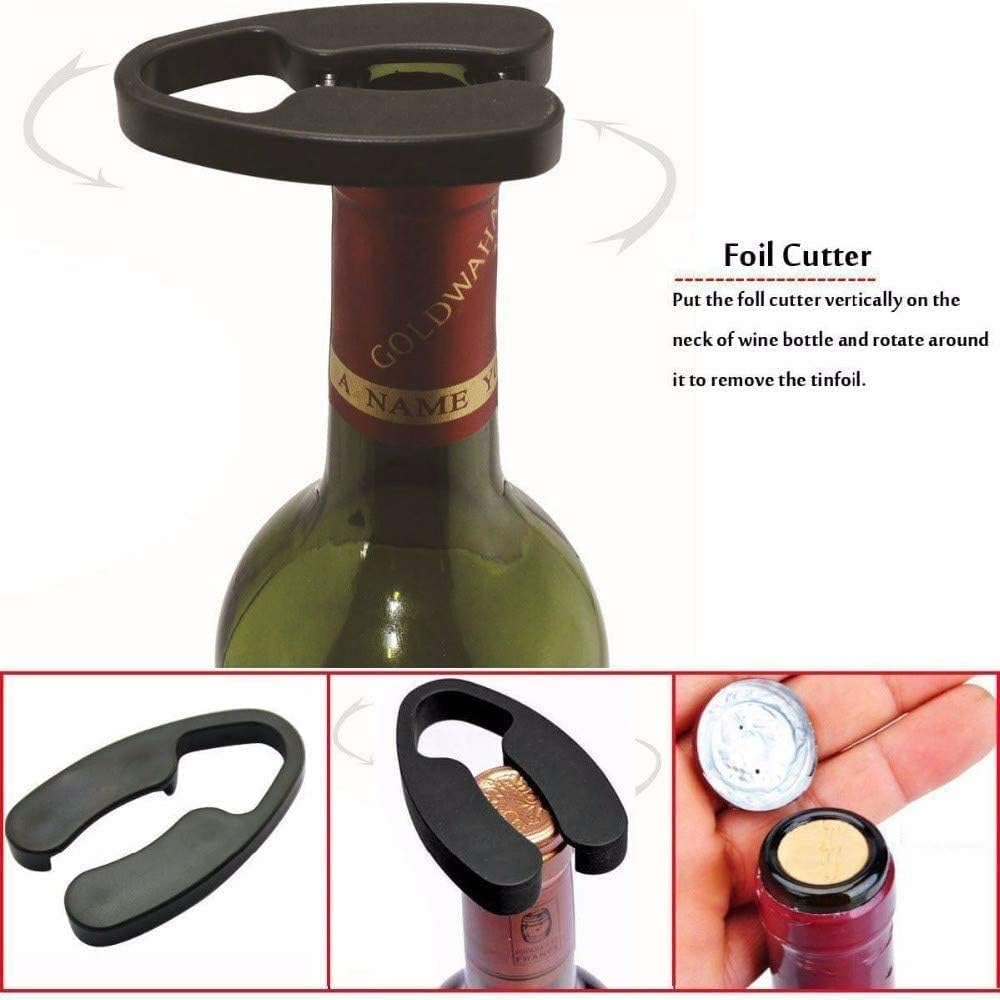 Electric Wine Bottle Openers Set - Battery Powered Motorized Operated Cordless Automatic Corkscrew Opener Puller Kit With Attached Foil Cutter Vacuum Stopper Cordless Wine Bottle Opener