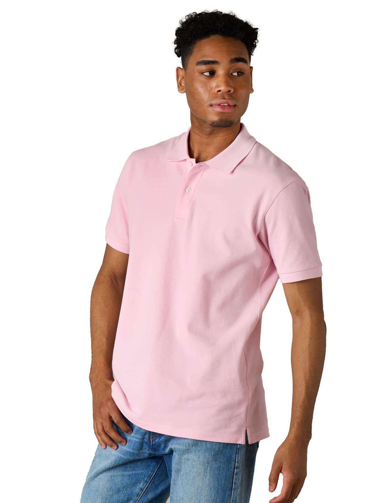 LAPASA Polo Manga Corta Hombre 100% Algodón de Piqué Estilo Clásico Relajado Camiseta Casual con Franja Negocio Golf Deporte Verano M19