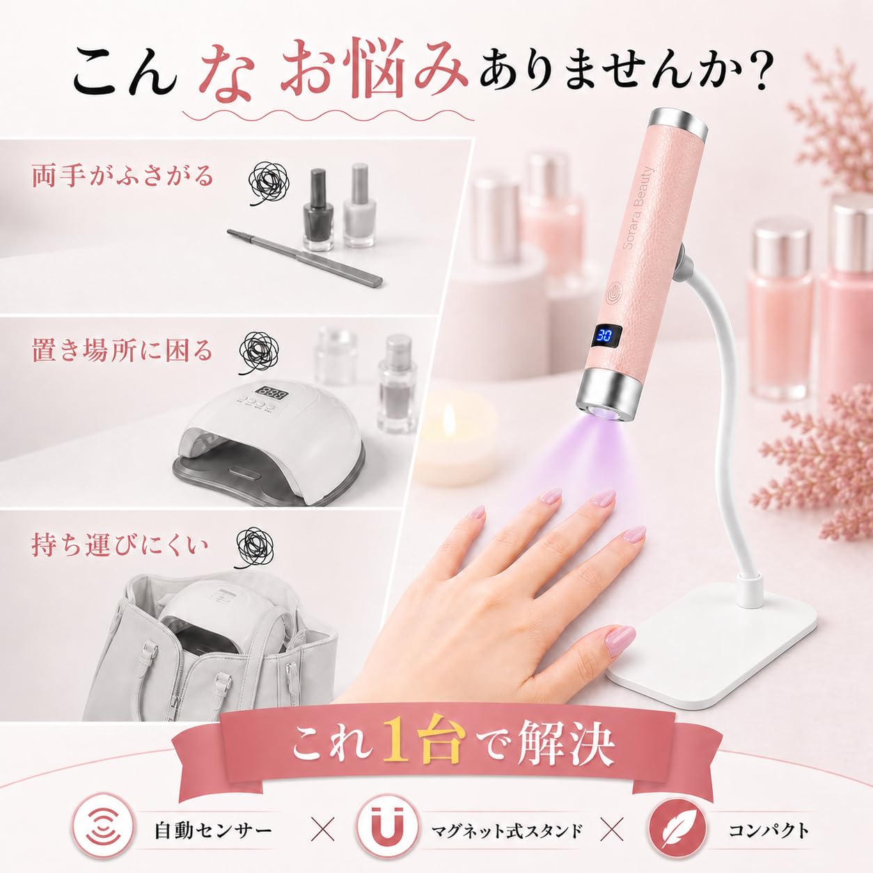 Amazon.co.jp: Sorara Beauty ジェルネイルライト UV LEDライト ネイル