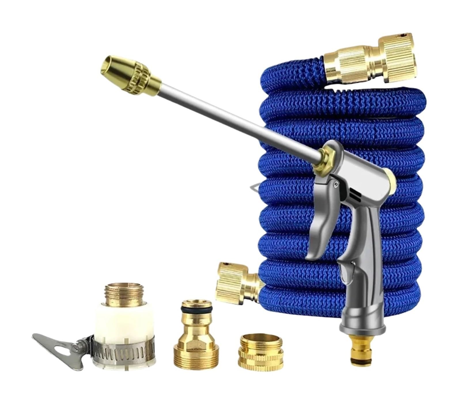 manguera de jardín, manguera de extensión retrácti Manguera de jardín, instrumento de lavado de automóviles a alta presión, pistola rociadora de tubo telescópico mágico, herramienta de riego y limpiez