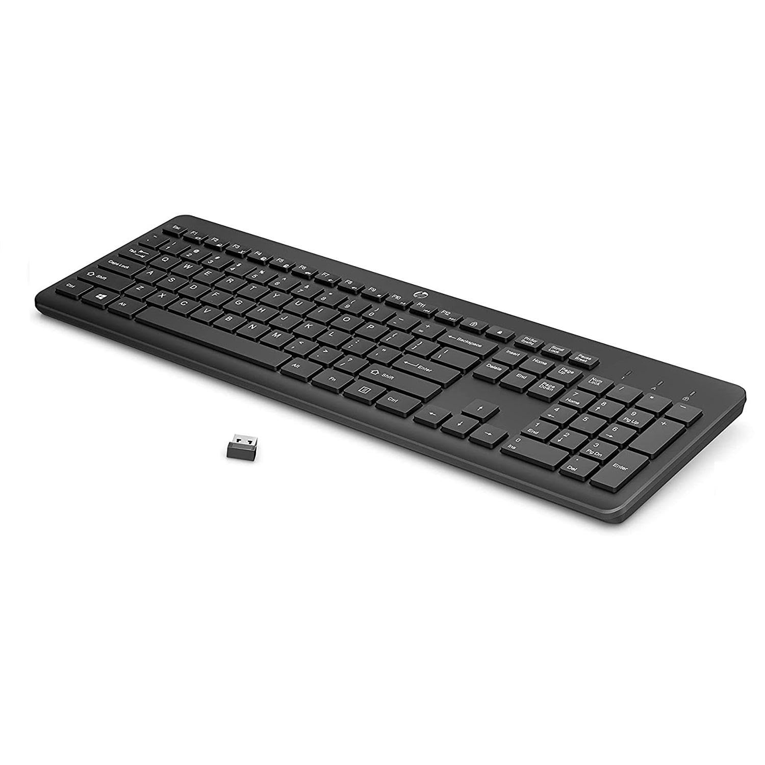 HP 230 Tastiera Wireless, Connessione con Dongle USB-A a 2,4 GHz, Multi-dispositivo, Qwerty, Layout Italiano, Autonomia fino a 16 mesi, Compatibile con Windows 10, 11 e macOS, Nera