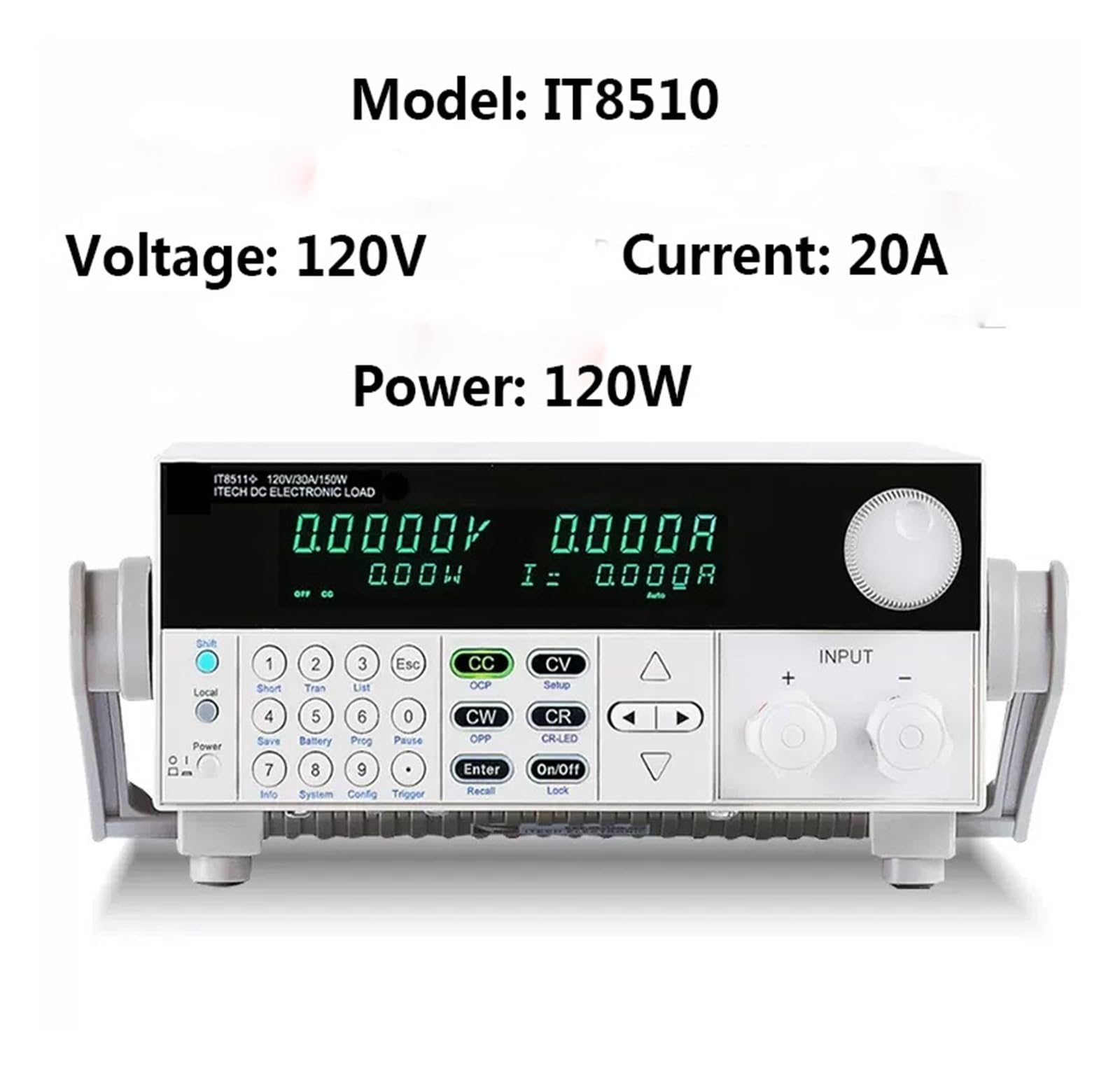 AYJYZHIAG Tester Di Carico Elettronico DC 500V 15A 400W – Con RS232, Display TFT 2.8″, Calibrazione Software, Protezioni Integrate