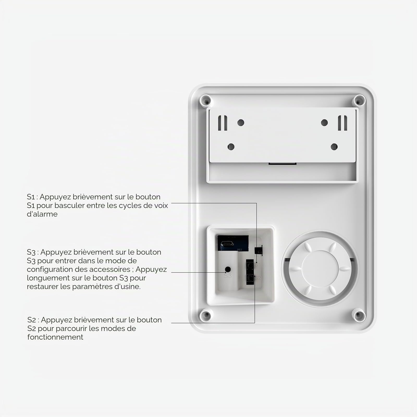 Sirène d'alarme Sirène extérieure Solaire avec Fonction de lumière Clignotante LED Sirène extérieure sans Fil 433 MHz Compatible avec Dadvu PG103 ; PG107; PG108 (PE523)