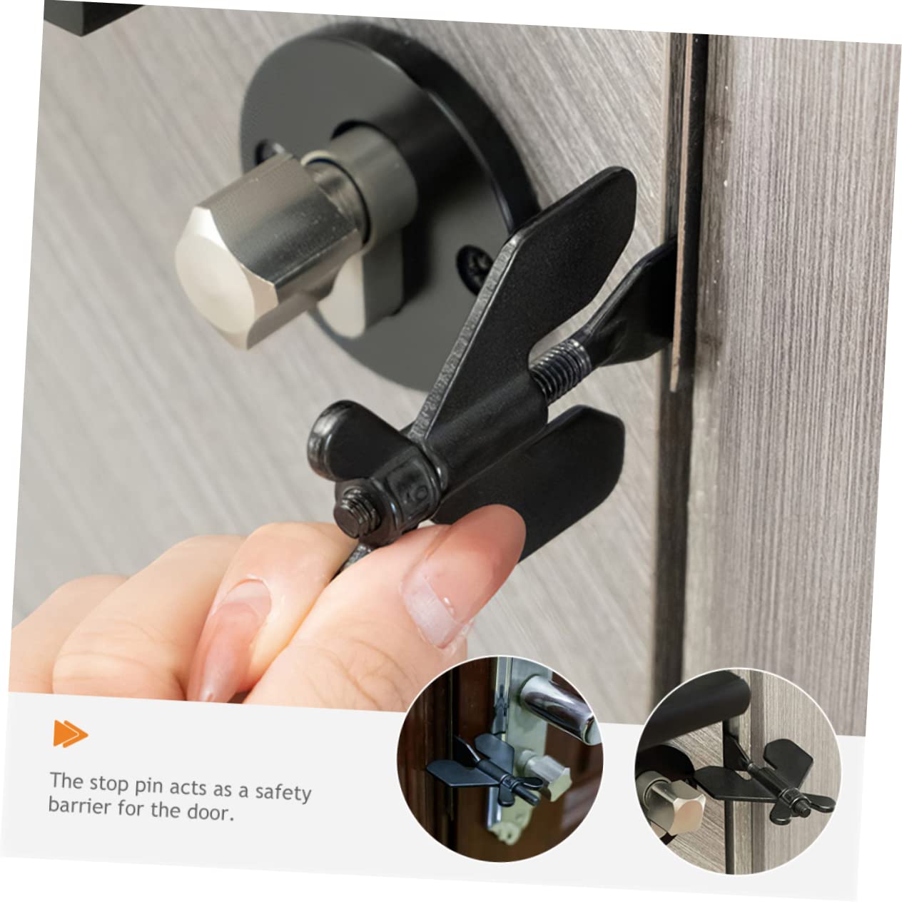 Angoily 3 Piezas Tope De Puerta Antirrobo Topes De Puerta De Seguridad Cerradura De Puerta Portátil Cerradura De Puerta De Seguridad Para El Hogar Casillero De La Puerta Acero Inoxidable