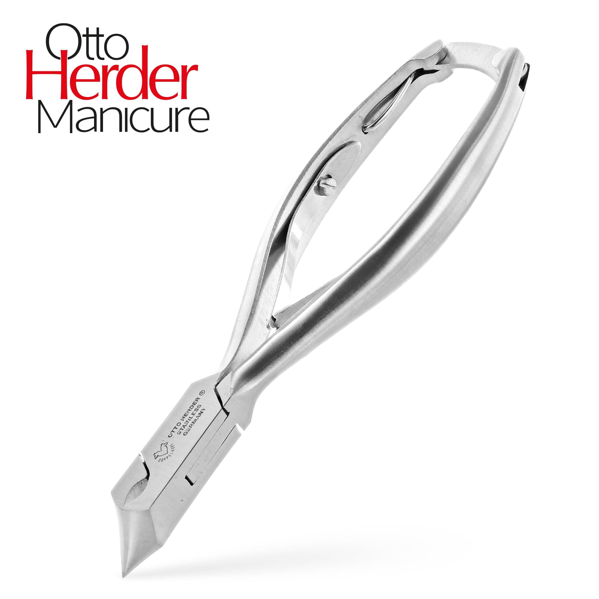 OTTO HERDER KOPFSCHNEIDER Nagelzange Fussnagelzange 14 cm mit einer Spitze für starke Fußnägel, rostfrei Halbkopfschneider gegen dicke eingewachsene Zehennägel