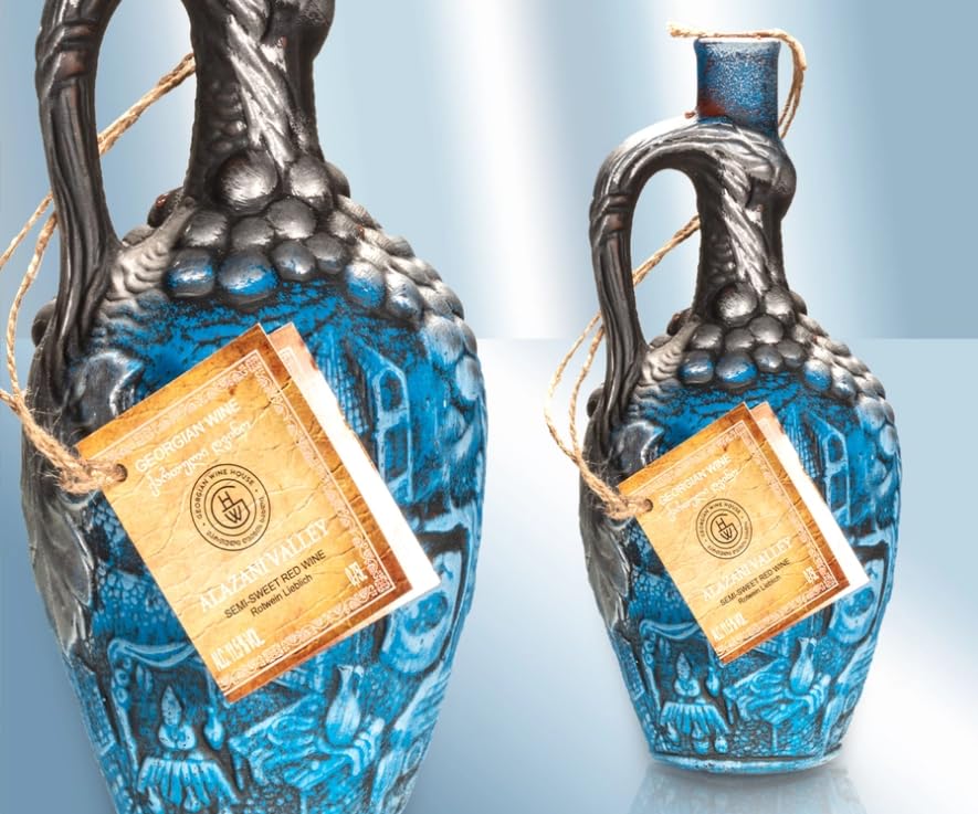 Rotwein "Alazani Valley", lieblich, Keramik in Souvenir-Flasche 11,5%, 750ml