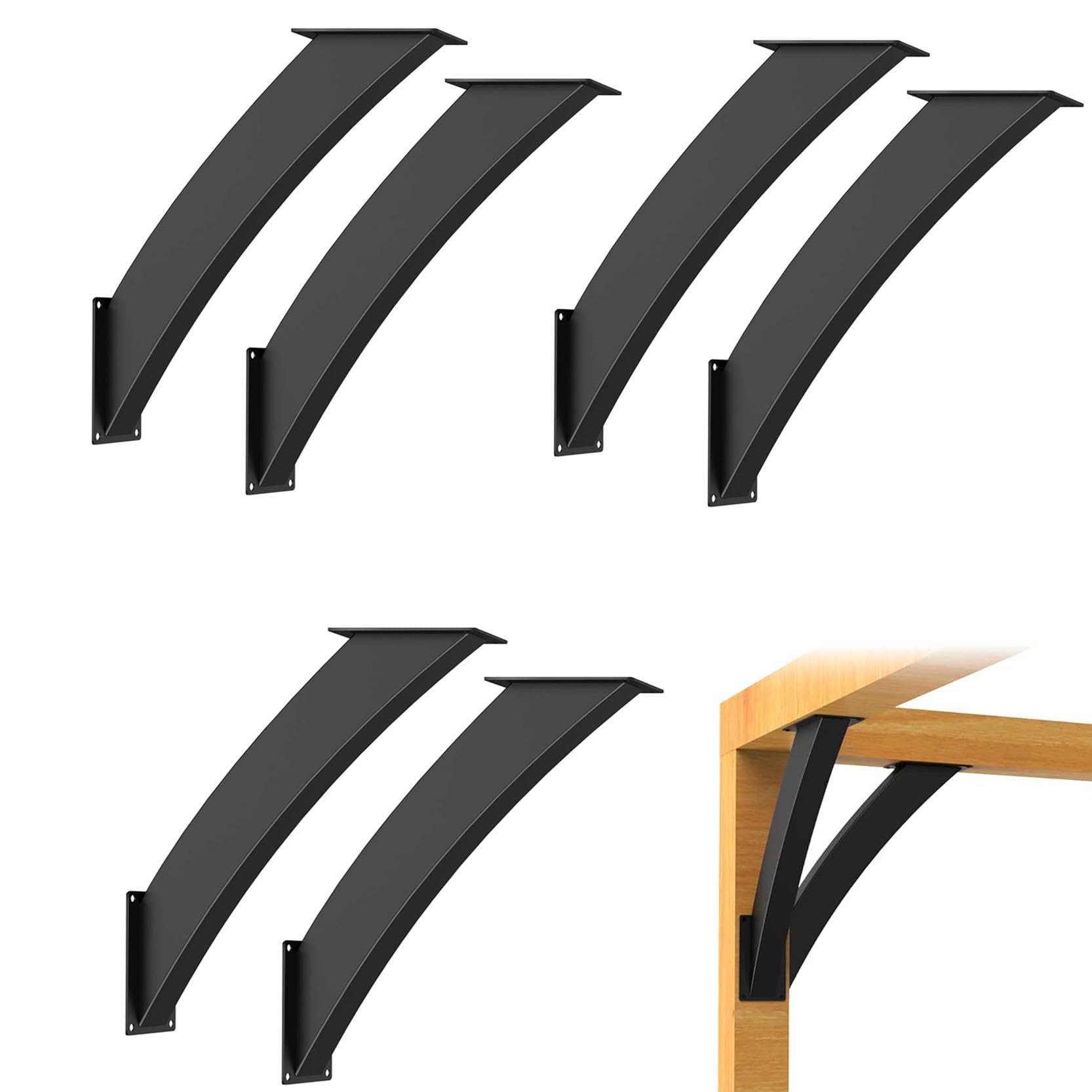 LQSYBHD Pergola Bracket Kit Metal 45 Degree Angle Support Brackets Heavy Duty Connector Brace Bracket Kit for Wood Beam Pergola Gazebo Deck Patio DIY Projects(Size:6pcs)