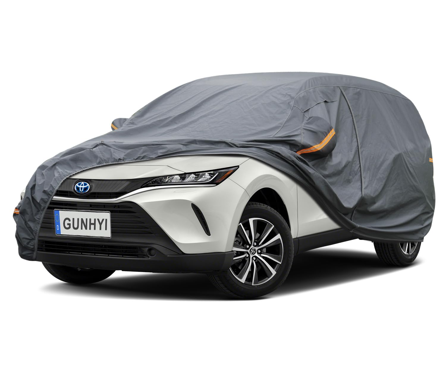 GUNHYI Premium Car Cover Custom Fit Toyota Venza, 16 Layers Heavy Duty Car Cover Waterproof All Weather with Zipper Door for Sun Rain Snow Dust Uv Protection
