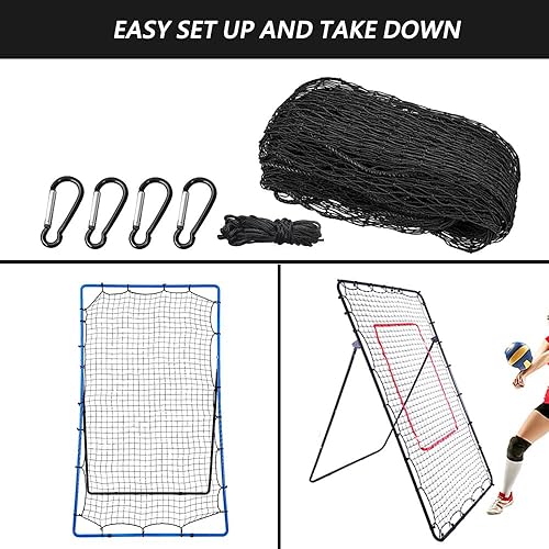 Miniatura 6 de Red de lanzamiento de 3.3 x 6.5 pies, red de rebote de béisbol, adecuada para práctica de lanzamiento, recepción, bloqueo de tenis, softbol, fútbol,