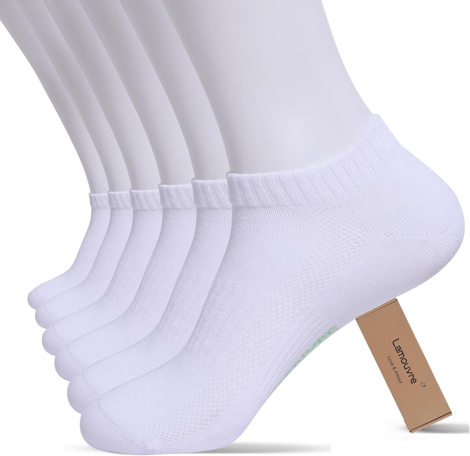 6 Pairs Thin Ankle Socks for Men Women Cotton Low Cut Short Athletic Running Socks Medium White