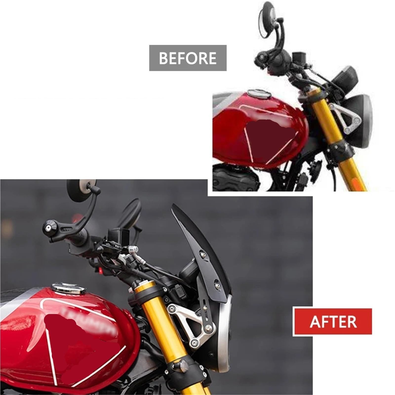 Przednia szyba motocyklowa Pasuje do Scrambler 400X szyba przednia motocykl szyba przednia deflektory wiatr osłona przeciwsłoneczna reflektor Fairing(B)