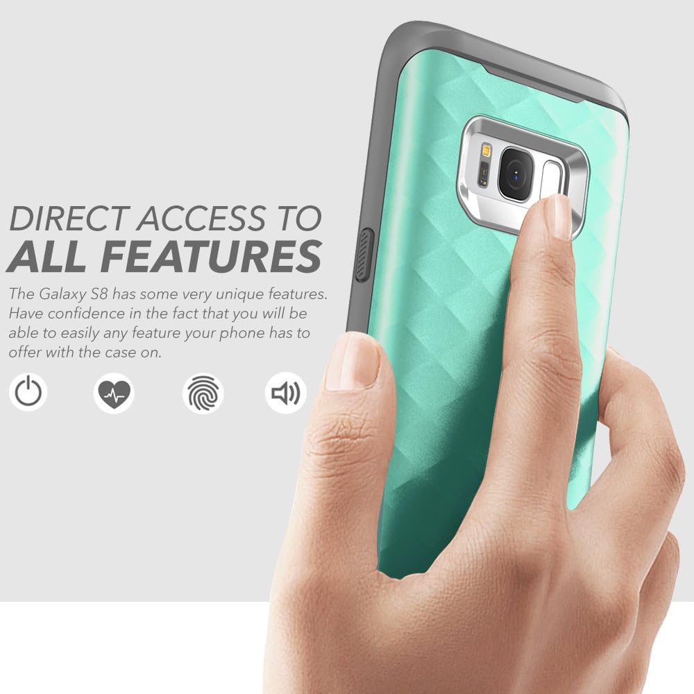 Clayco Samsung Galaxy S8 Plus Case, [Hera Series] Full-Body Rugged Case with Built-in Screen Protector for Samsung Galaxy S8 Plus (2017 Release) (MintGreen)