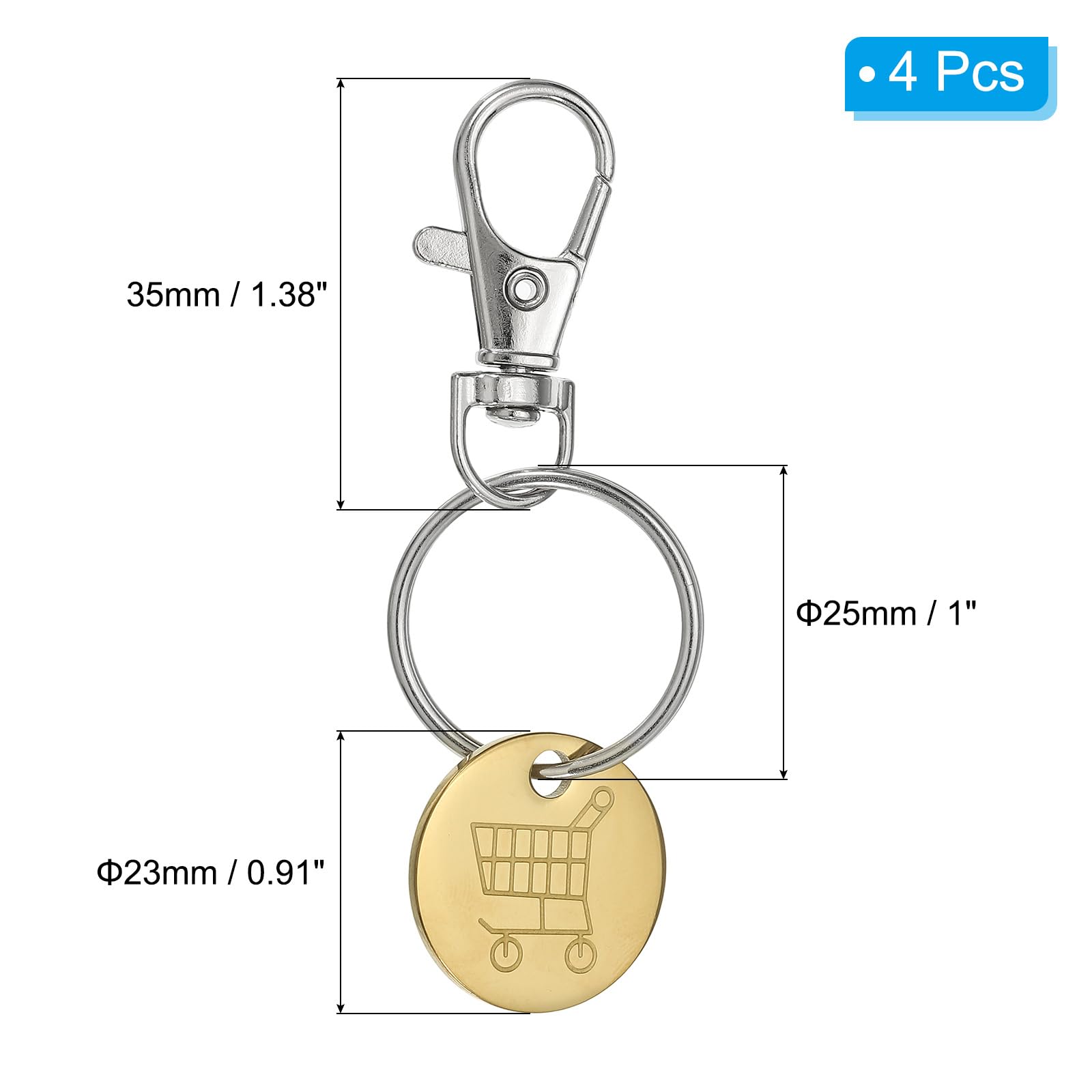 PATIKIL Shopping Trolley Token Key Ring - Image 2