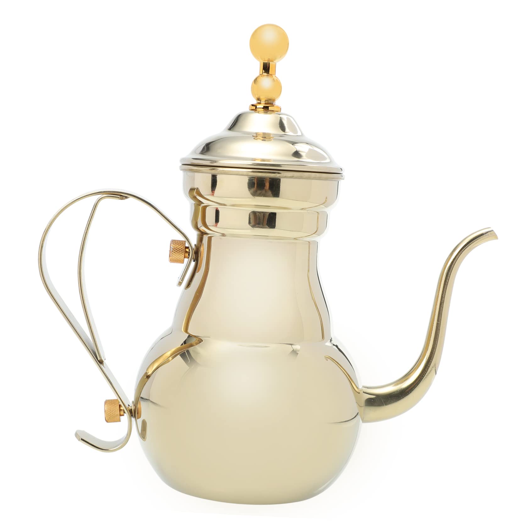 HOLIDYOYO Arabic Coffee Pot Tea Pitcher Gold Decor Coffee Maker Sauce Dispenser Lemonade Decor Espresso Ground Coffee Vintage Decor Coffee Pot Wine Golden Stainless Steel