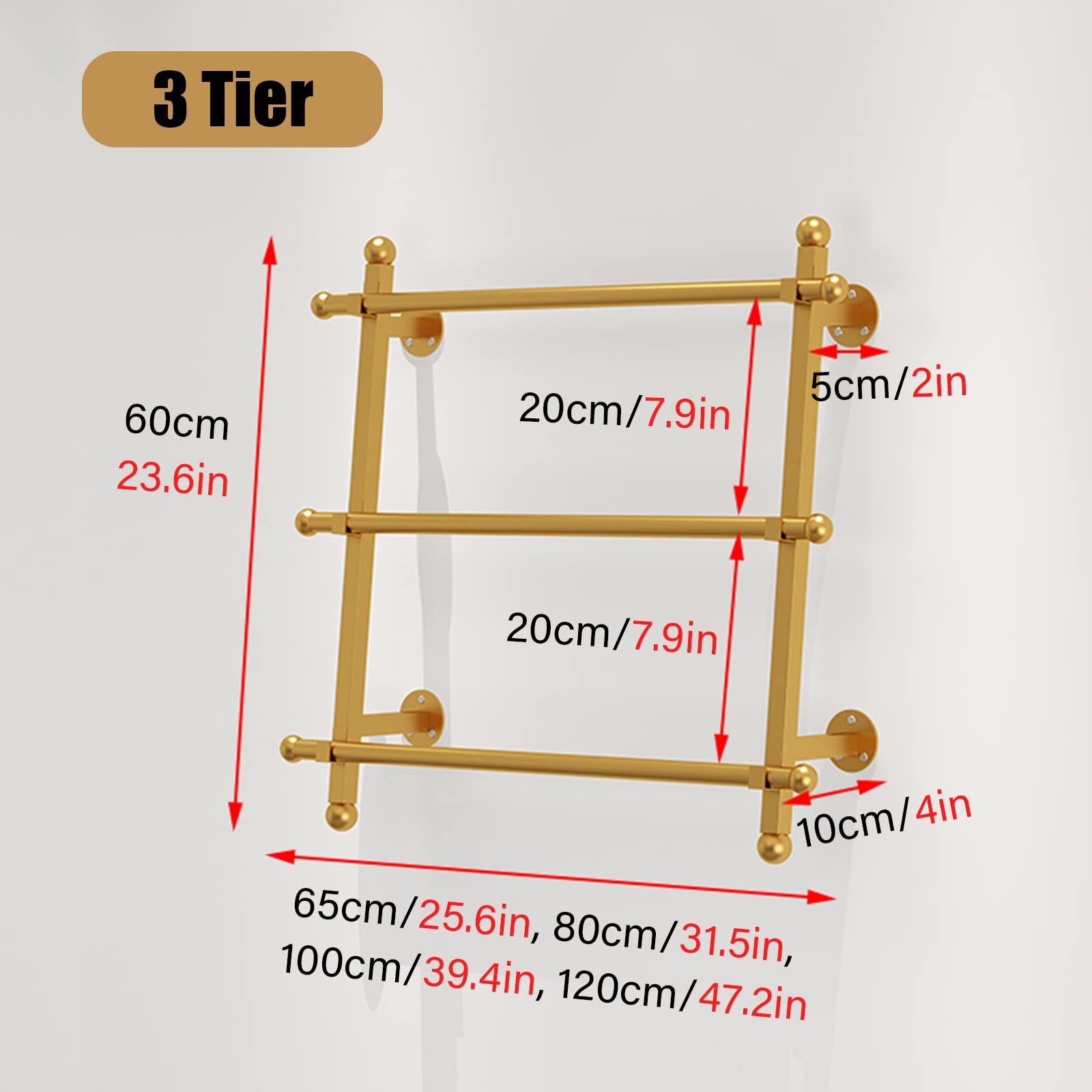 Soporte de cinta – Estante de metal para espectáculos de manualidades, colgador de bufanda montado en la pared para estantes, hiyabs, mantas, jeans, solución de almacenamiento versátil
