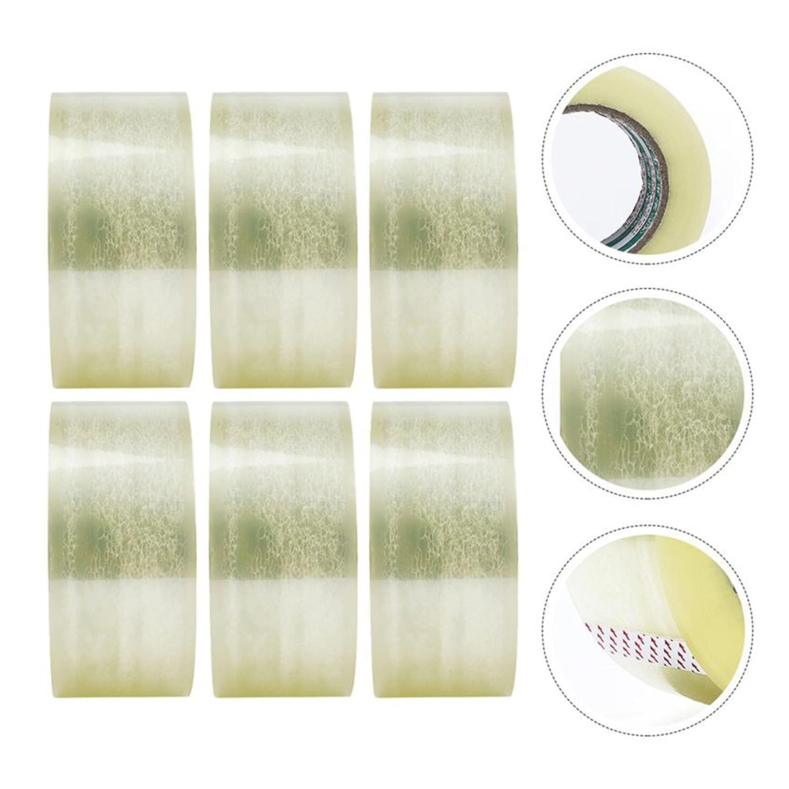 6 Rolls Backging Transparent Tape -Delicate Adesivo portatile trasparente nastri in colla Imballaggio Etichetta di sigillatura Abito nastro per ufficio Scuola HomeWorkshop Usi ( Length : 4.5cmX50M )