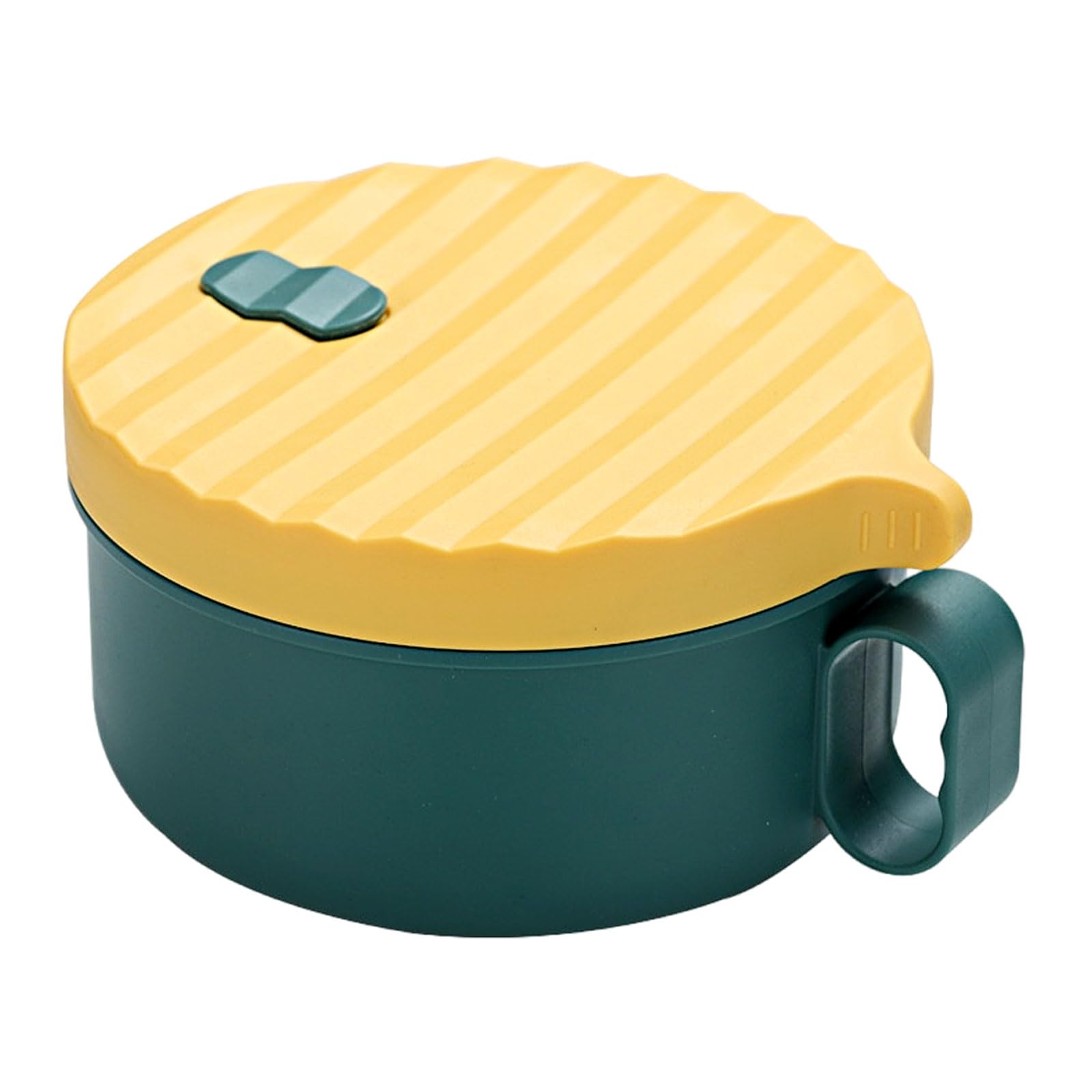 Microwave Ramen Bowl, 1200ML Noodle Bowl with Lid and Chopsticks, Portable Ramen Soup Bowl Cooker Bowl Microwavable Pasta Cooker for Home Office College Dorm Room, BPA Free (Yellow and Green)