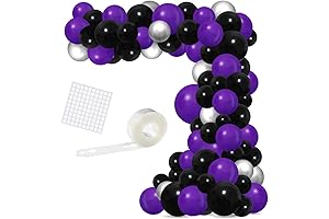 Purple and Black Balloon Arch Kit for Parties and Celebrations
