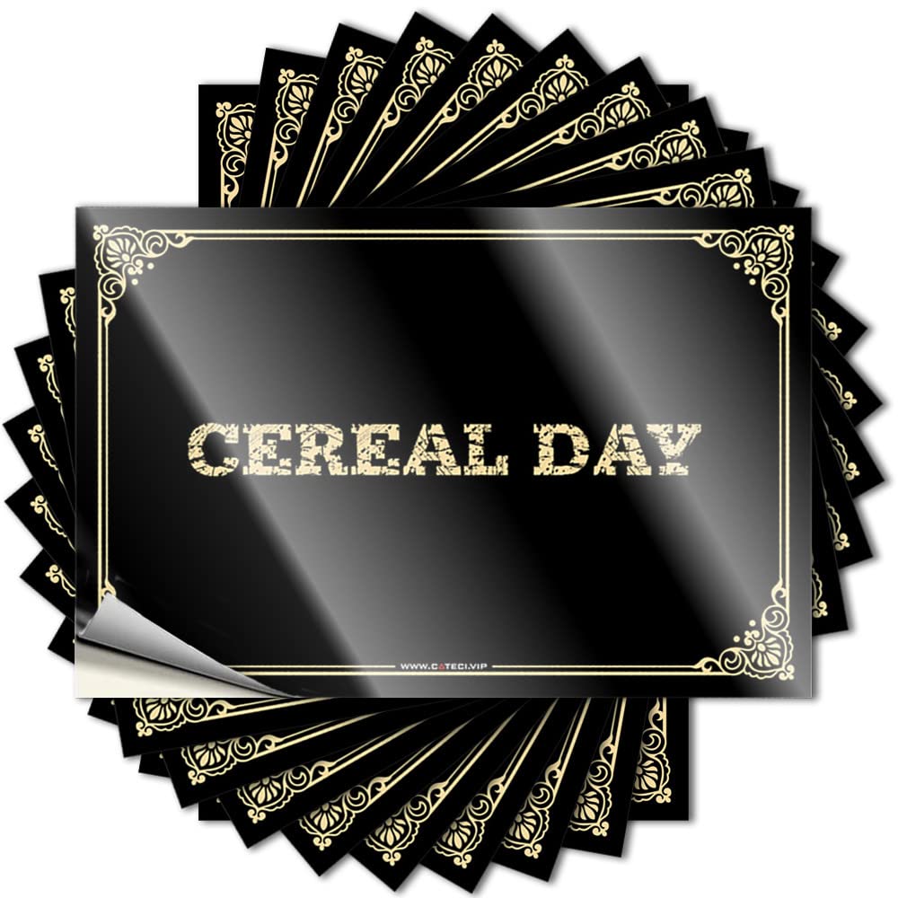 Cereal Day Heavy Home Gifts - Decal Water Removable Vinyl Decal(8X12CM)