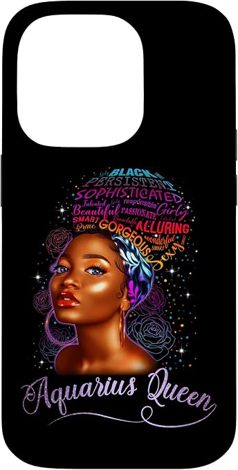 Aquarius Queen Zodiac Gift December January Girl Diva Birthd Case for iPhone 14 Pro