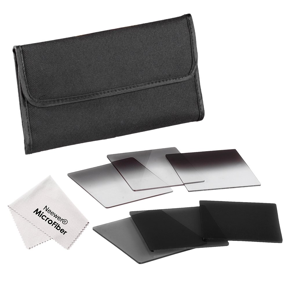 Neewer ND Neutral Density Filter Set for Cokin P Series: (6)Full & Graduated Filters (ND2 ND4 ND8 + Graduated G.ND2 G.ND4 G.ND8)+(1)Microfiber Cleaning Cloth+(1)Filter Carrying Pouch