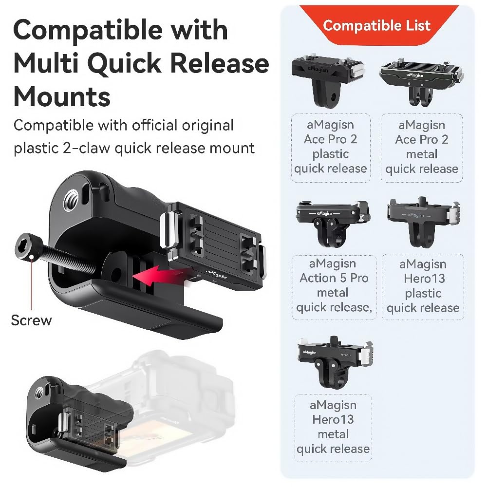 AMagisn Xplorer Camera Grip Kit, Magnetic Quick-Release Handle for