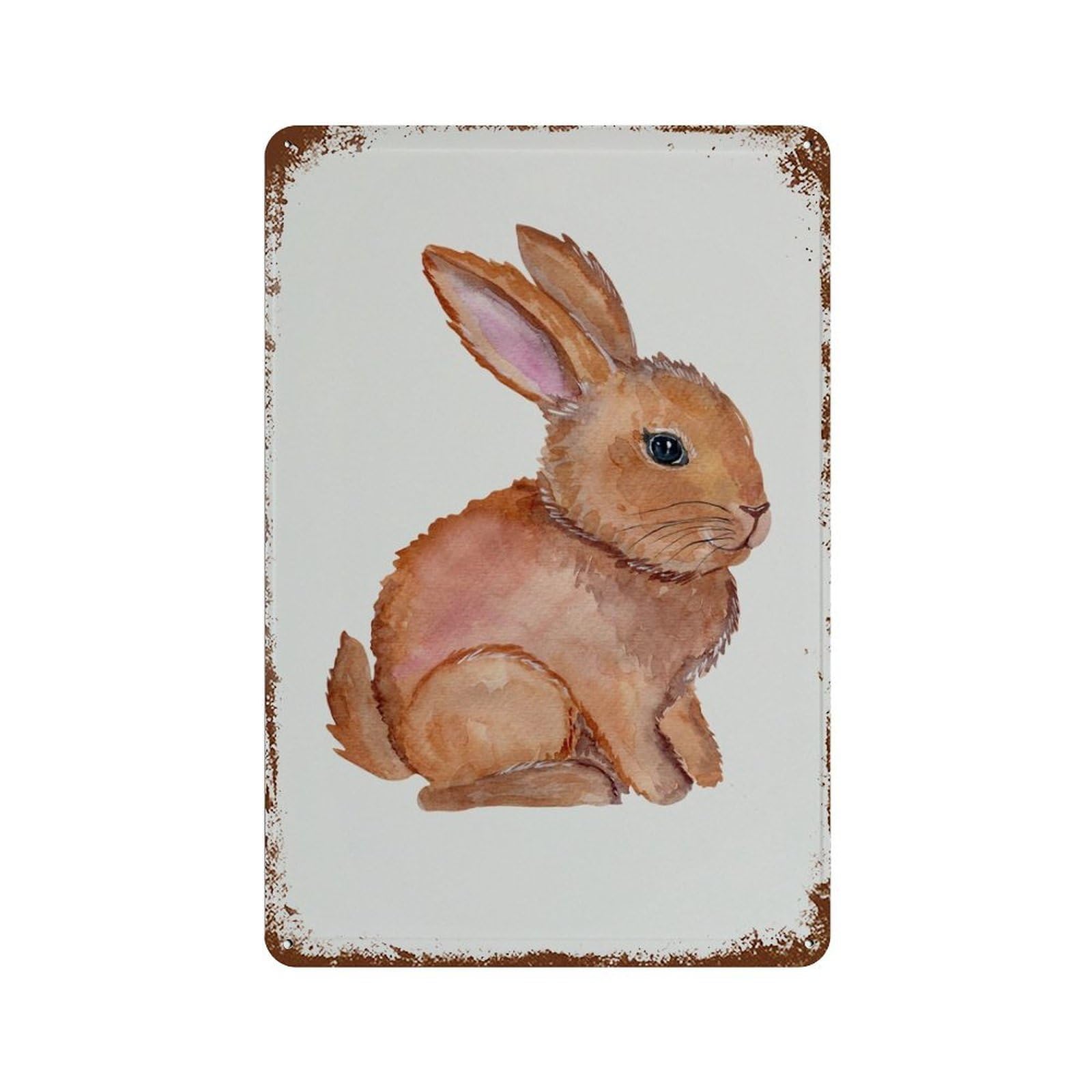 xiaoxiaoshen Vintage Easter Bunny ， Muted Cottagecore Rabbit Wall Decor Art Metal Tin Poster Modern Home Decor Art Home Bar Shop Decorations Vintage Sign 30x20cm