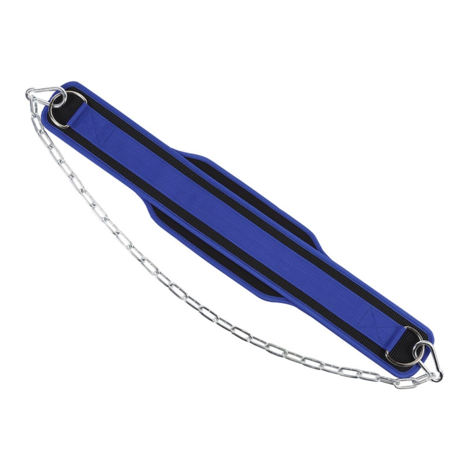 Padded Waistband Weighted Lowering Belt Metal Rings Lowering Belt Reinforced Edge Binding Fitness Gear Contoured Center, Blue-picture-19