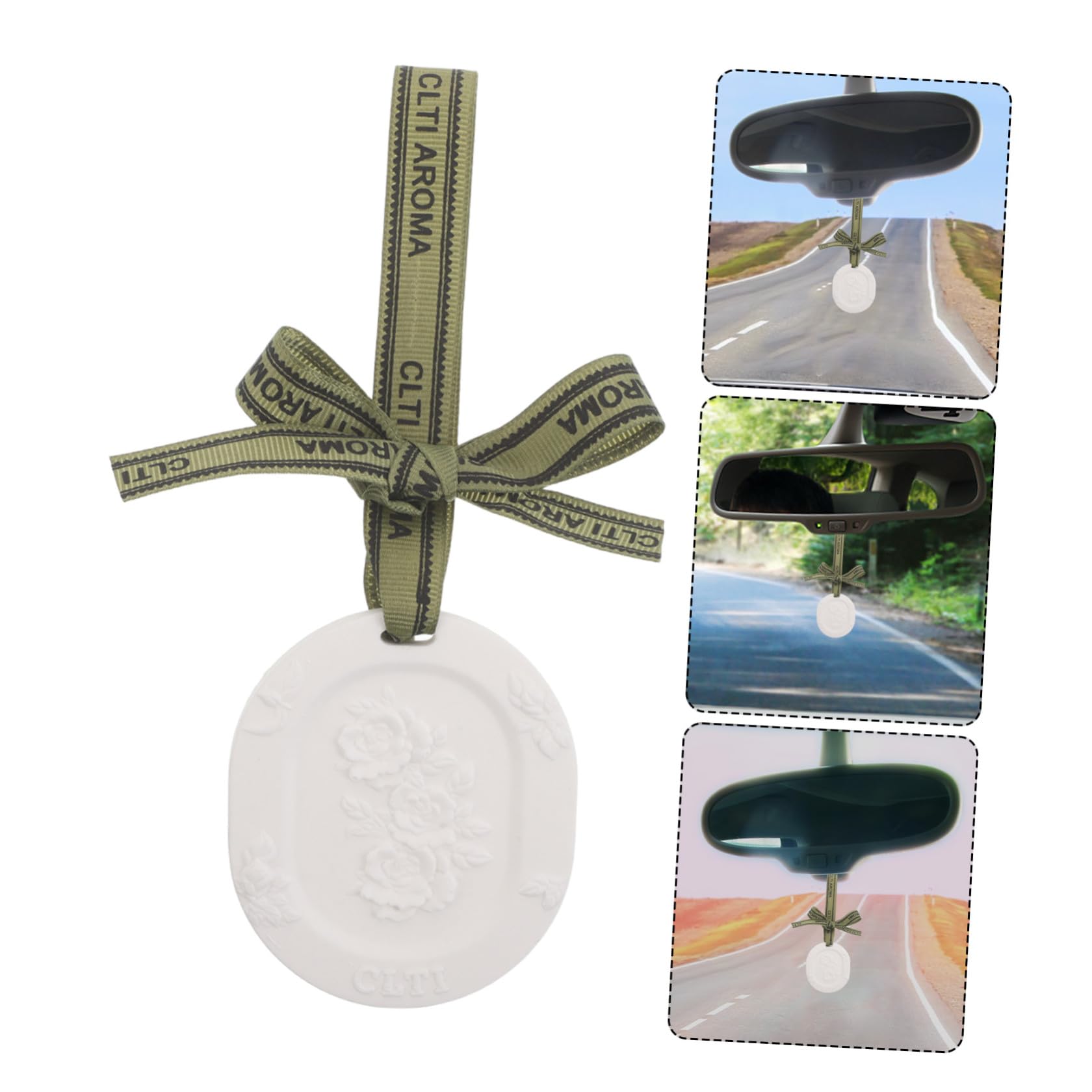 BETOOKY Diffusore Passivo di Oli Essenziali per Auto in Gesso con 10 Compresse Profumate (gardenia + Tè Bianco), Deodorante Sospeso per Interni Auto, Armadio e Bagno, Profumo a
