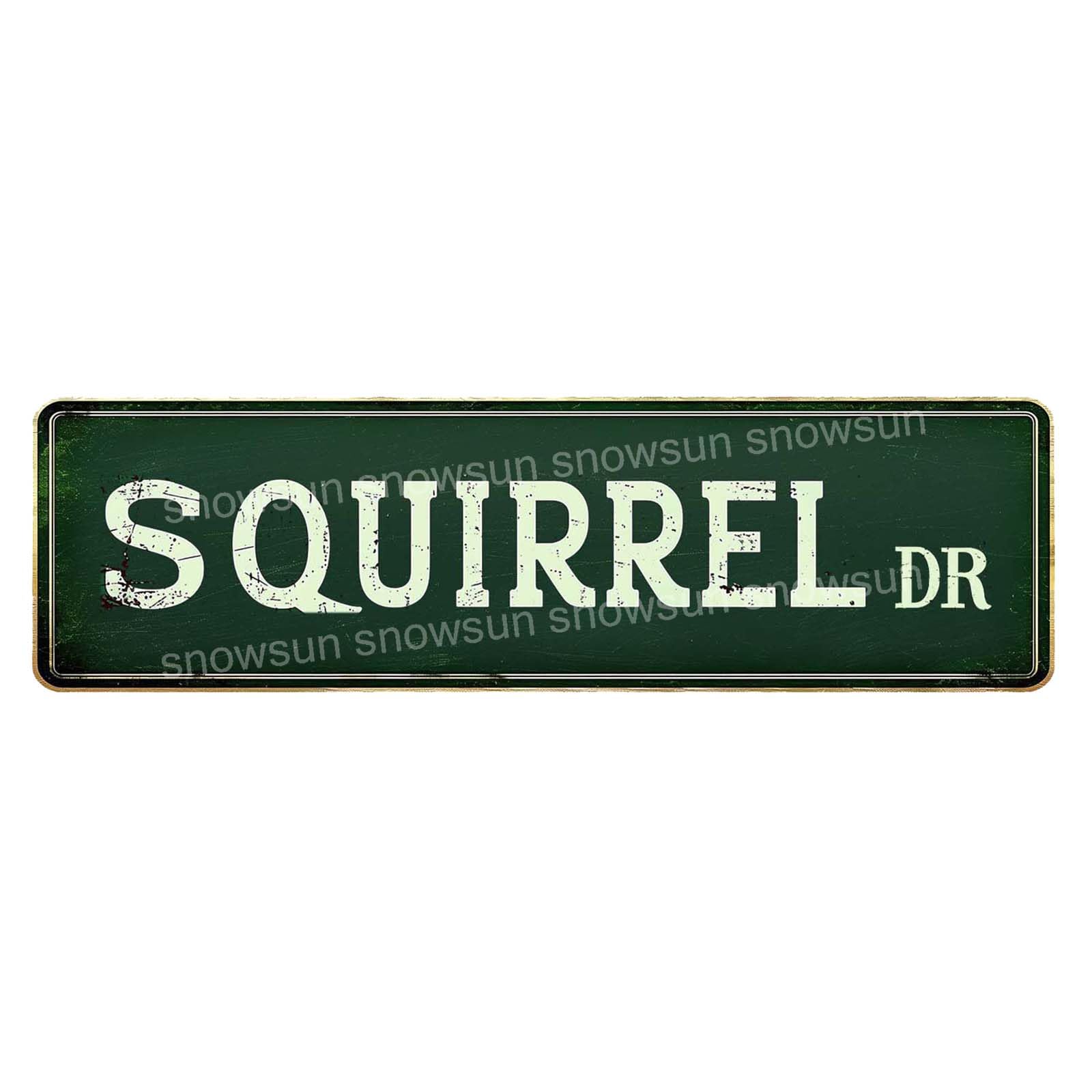 Squirrel Dr Vintage Tin Signs Retro Metal Sign For Home Bar Office Outdoor Garden Wall Decor 4x16 Inch
