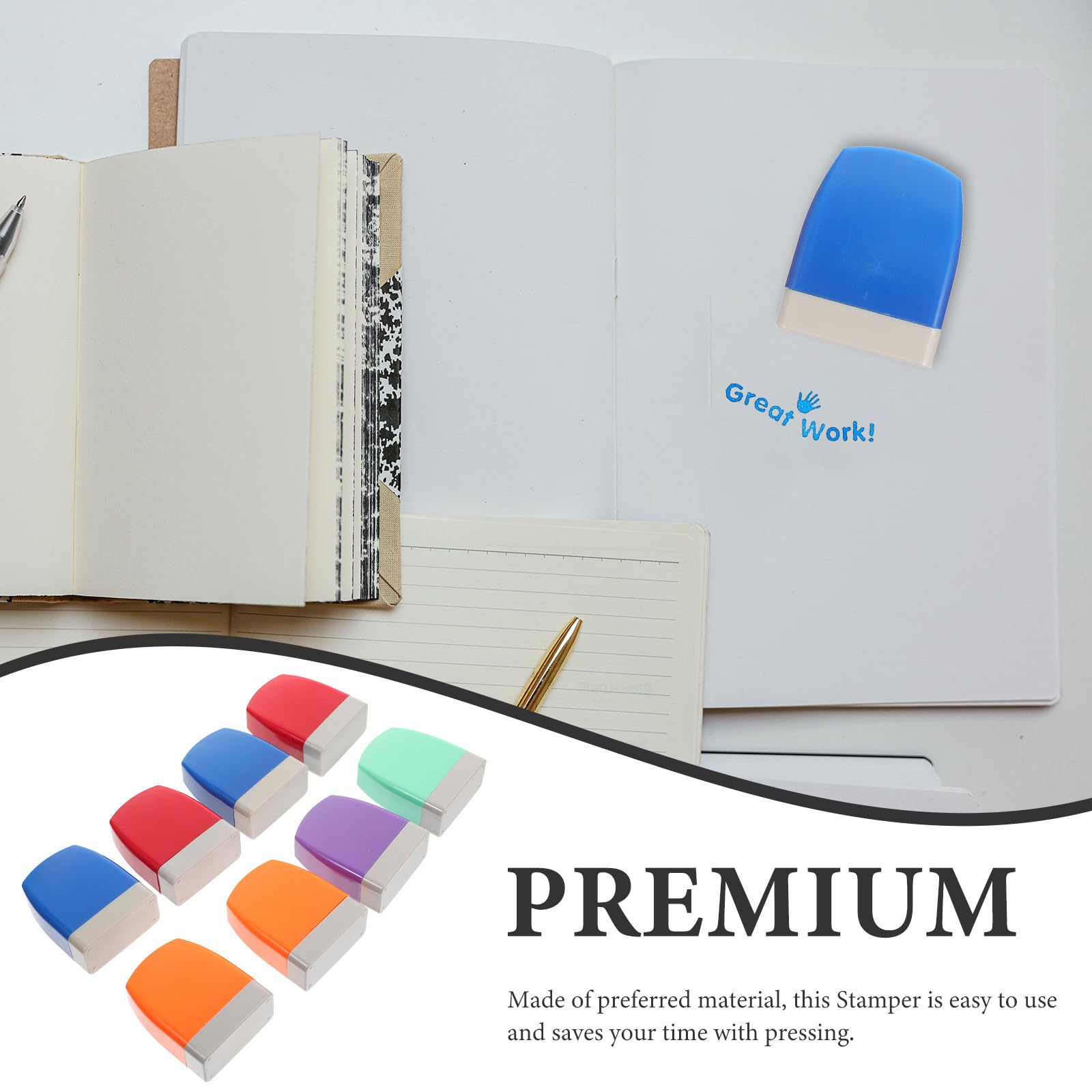 STOBAZA Set 8 Pezzi Timbri Portatili Colorati Per Insegnanti Timbri Motivazionali Didattici Piccoli Francobolli Per Commenti Scuole Primarie Ragazzo Ragazza