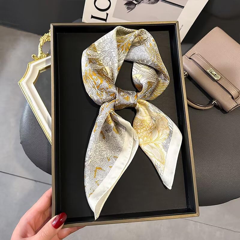 Head Scarf for Women Hair Bandanas Scarf Lightweight Vintage Fashion Neck Silk Satin Scarves Decoration2