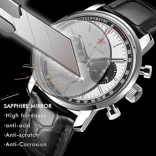 Miniatura 2 de MUKEMAO Pilot Chronograph Panda Dialplate 42mm Men Mechanical Original Seagull 1963 ST1901 Movement Hand-Winding Wrist Watch with Gooseneck Spring