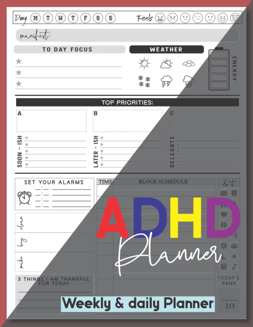 ADHD Planner Daily and Weekly Organizer, Increase Your Productivity