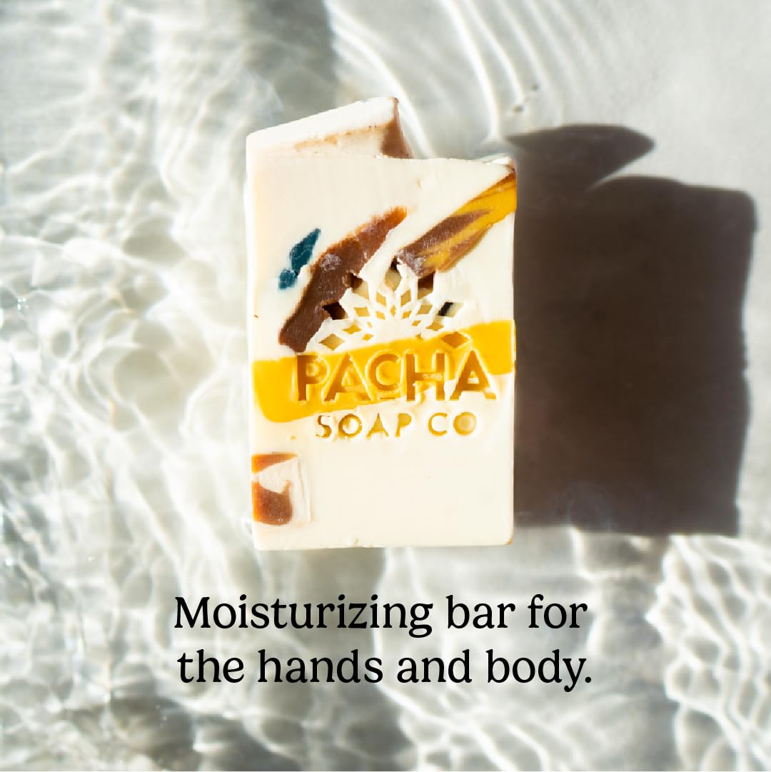 Pacha Soap Co. Pachafetti Bar Soap - Lemongrass, Peppermint and Crafter's Choice Scented, Handcrafted Face & Body Cleanser, Nourishing Essential Oils, Hydrating, Made in the USA, 5-Pack (4 oz Ea)
