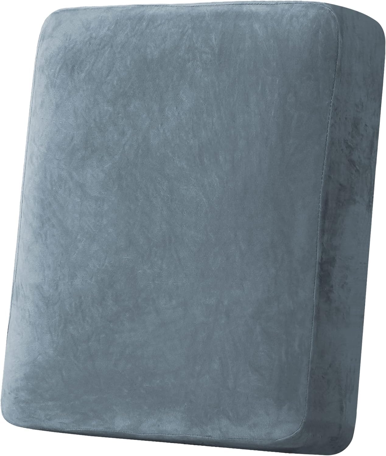 LINGKY Sofa Seat Cushion Cover, Sofa Cushion Slipcovers Stretch Velvet, Universal Non-Slip Couch Cushion Covers Replacement for Individual Furniture Protector (Stone Blue,1 Seater) — image 1