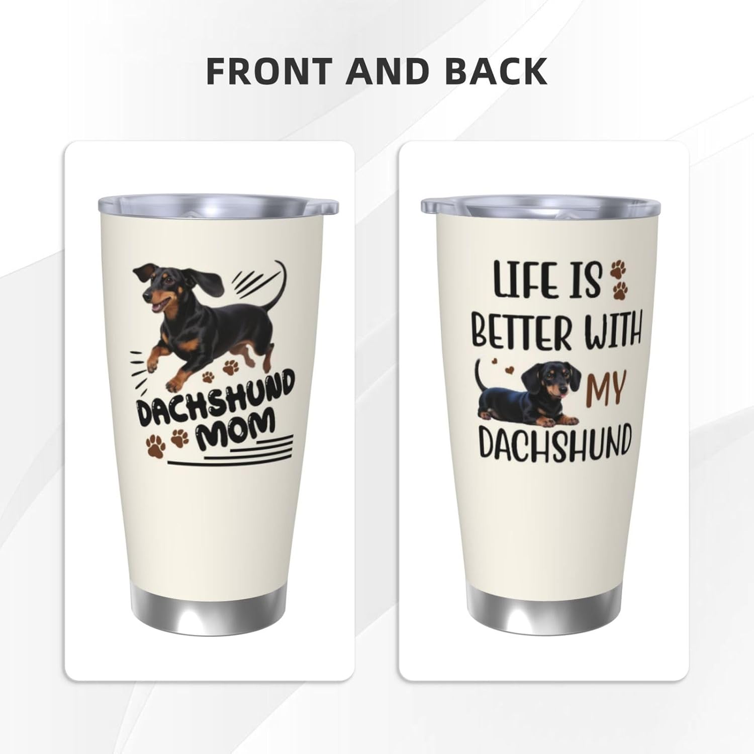 Best Dachshund Mom Gifts for Women, 20 Oz Dachshunds Lover Travel Tumbler Mugs, Travel Mug Gift for Dachshunds Mom - Image 7