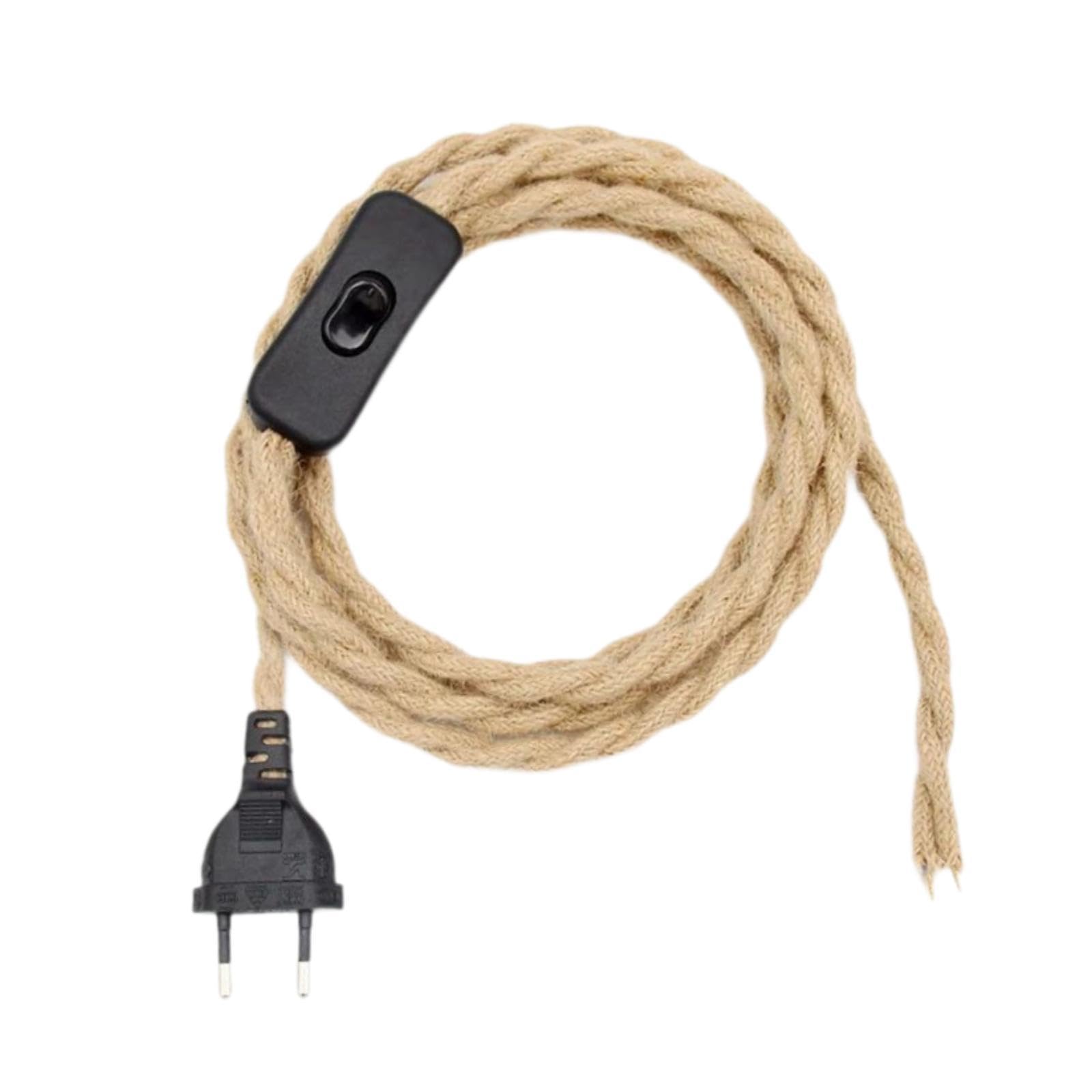 HEAVENGLOW Covered Lamp Cord with Switch Button and Plug for Floor Lights Pendant Light 1.8m-image-15