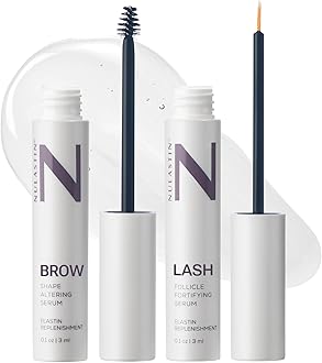 Eyelash Serum & Brow Serum - Lash & Brow Dual System - Eyebrow & Eyelash Enhancing Serums with Keratin & Peptides for Fuller Looking Lashes & Brows (2 Count, 0.1 Fl Oz Each)