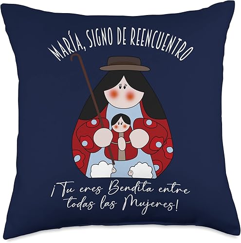 Virgen Divina Pastora Venezuela Gift Store Virgen Divina Pastora Barquisimeto Venezuela Virgin María almohada de 18 x 18 pulgadas multicolor