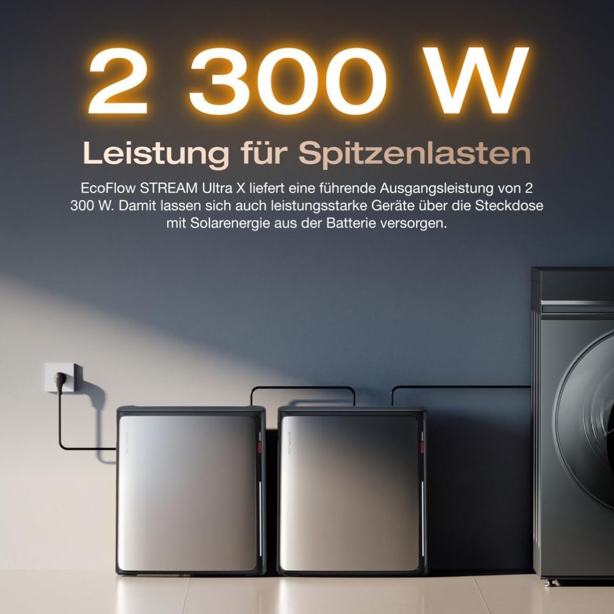 Powerness® All in One 1000W Balkonkraftwerk mit Speicher 3840Wh, ECOFLOW STREAM Ultra X mit 4 MPPT, Smarten Zähler & Zubehör Komplettset, 2× 500W Full Black Bifaziale Solarmodule, Plug & Play(0% MwSt)