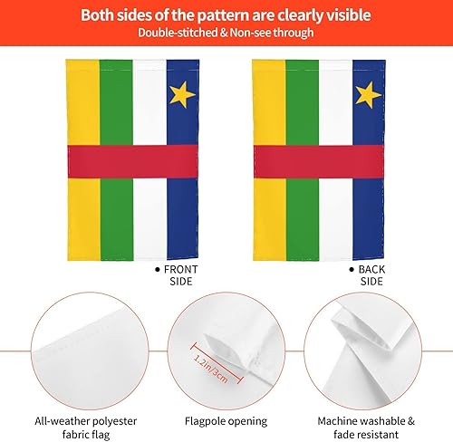 Miniatura 6 de POOEDSO Flag of the Central African Republic Garden Flags 12x18Inch Double Sided Outdoor Yard Decoration Garden Flag For Patio Lawn Home Welcome