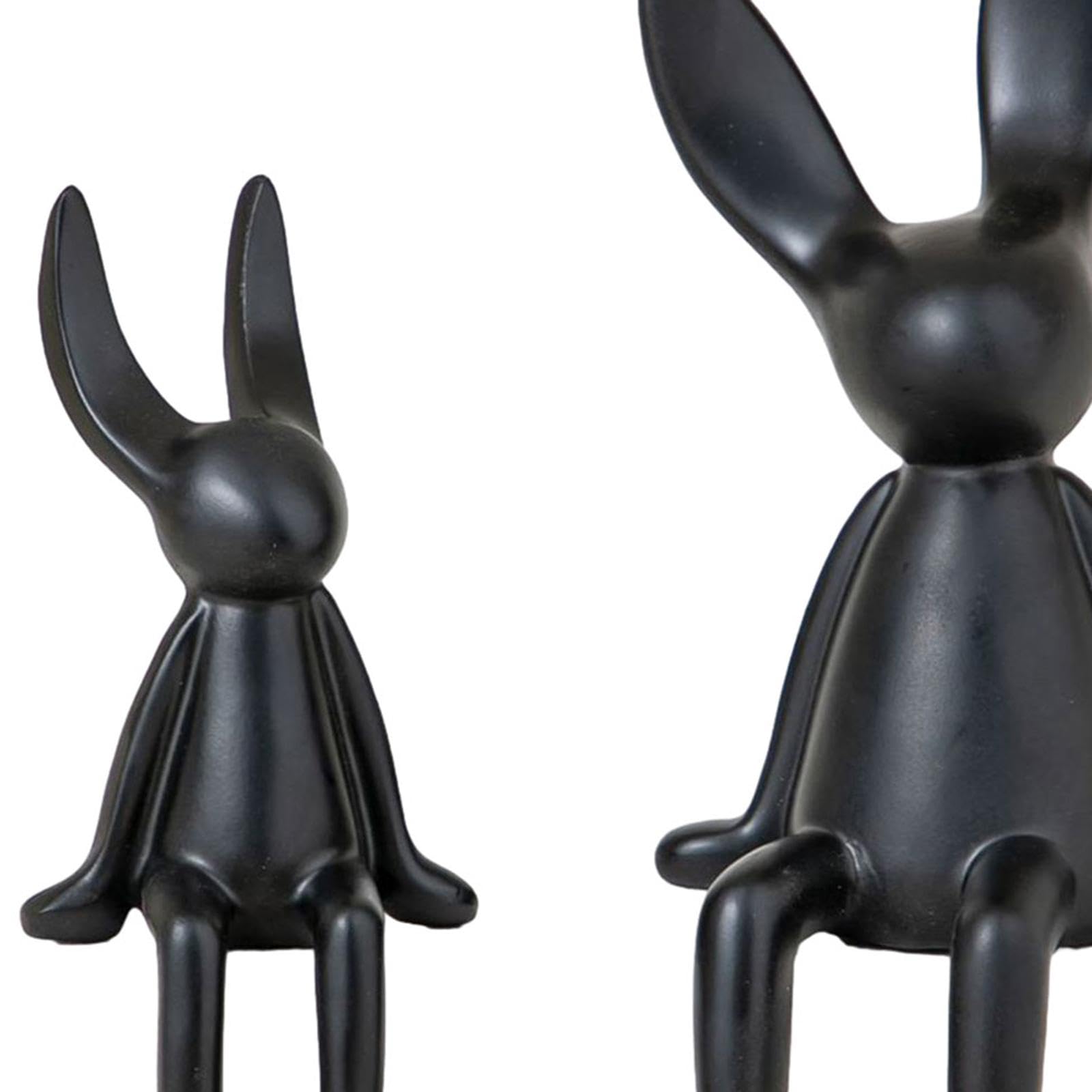 Juego de 2 Estatuillas/esculturas de de Cerámica, Modernas Y Elegantes, Ideales para La Decoración del Hogar, La Oficina, La Mesa, Negro, Individual