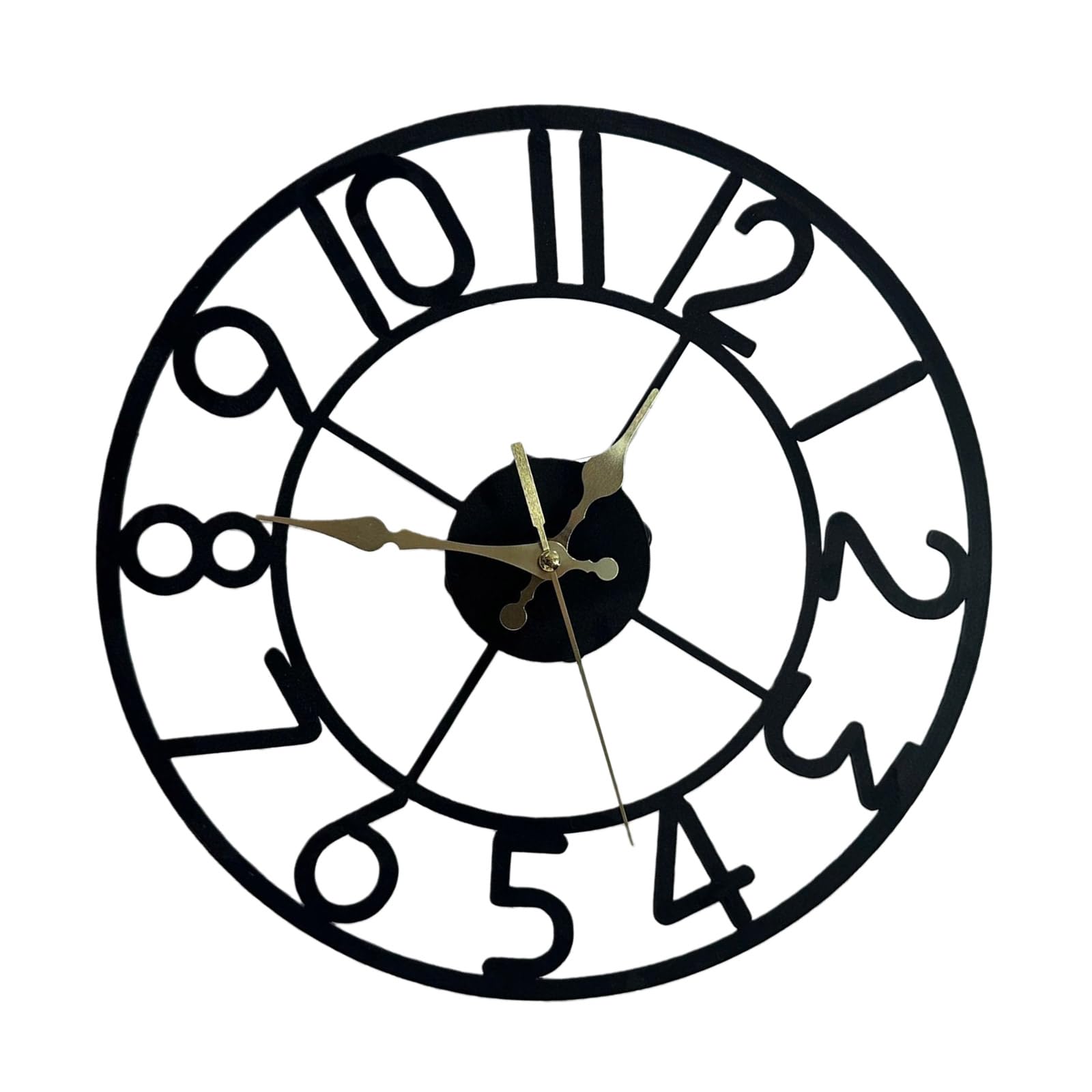 Msioytog Metal Wall Clock Quiet Not Ticking Mechanism Oversized 12inch Clock for Home Decoration Quiet Not Ticking Wall