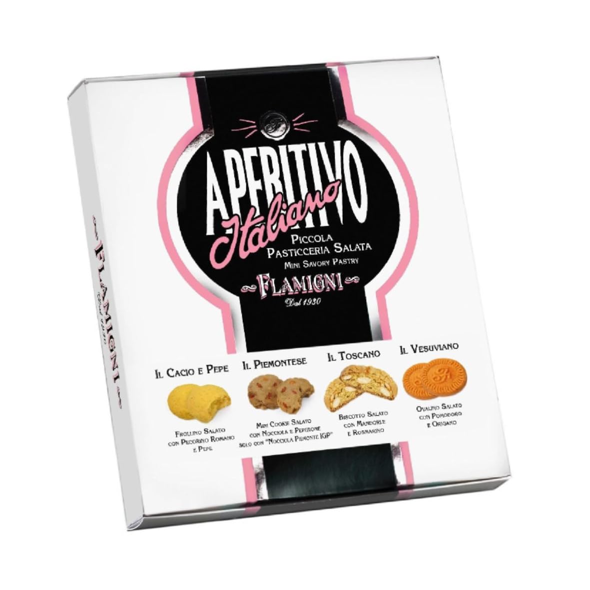 Biscotti Flamigni Pasticceria Salata Aperitivo Italiano Rosa Box da 520 g