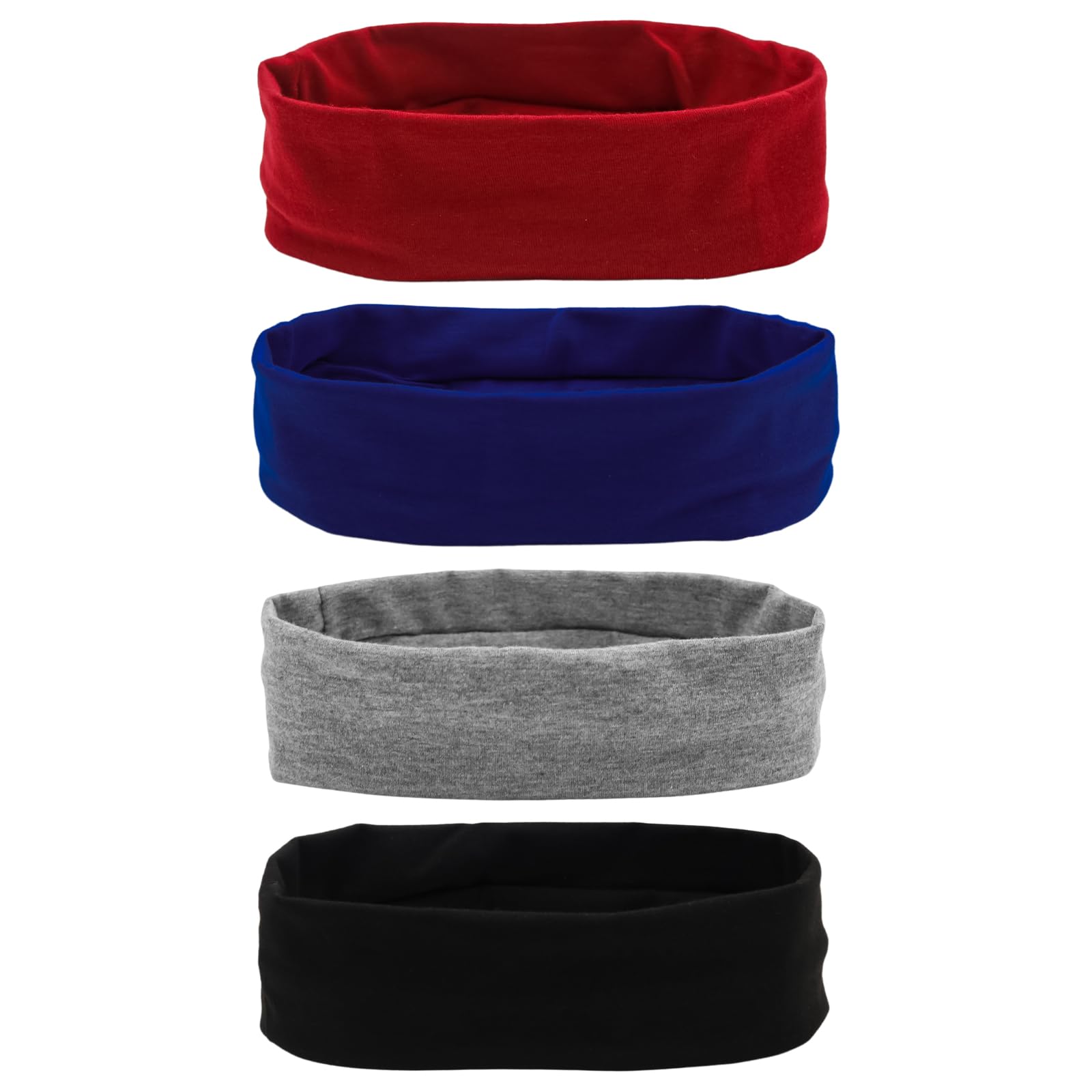 YUYUDEHM 4 Pack Sport Headbands for Men, Elastic Soft Hair Bands, Non-Slip Headbands