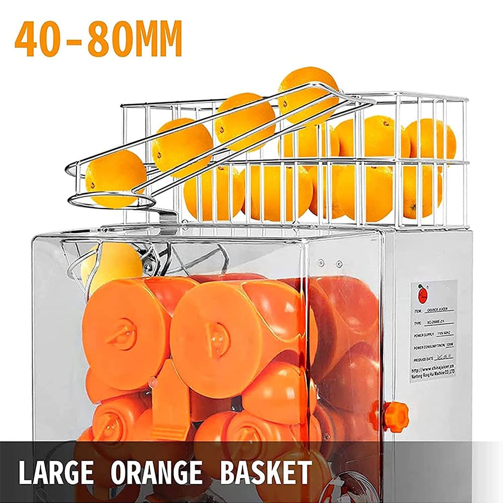 Máquinas comerciales del exprimidor de naranja, peladora automática de la máquina de bebidas de jugo 20 piezas/min, exprimidor de naranja eléctrico para exprimir jugo de limones de naranja, tienda